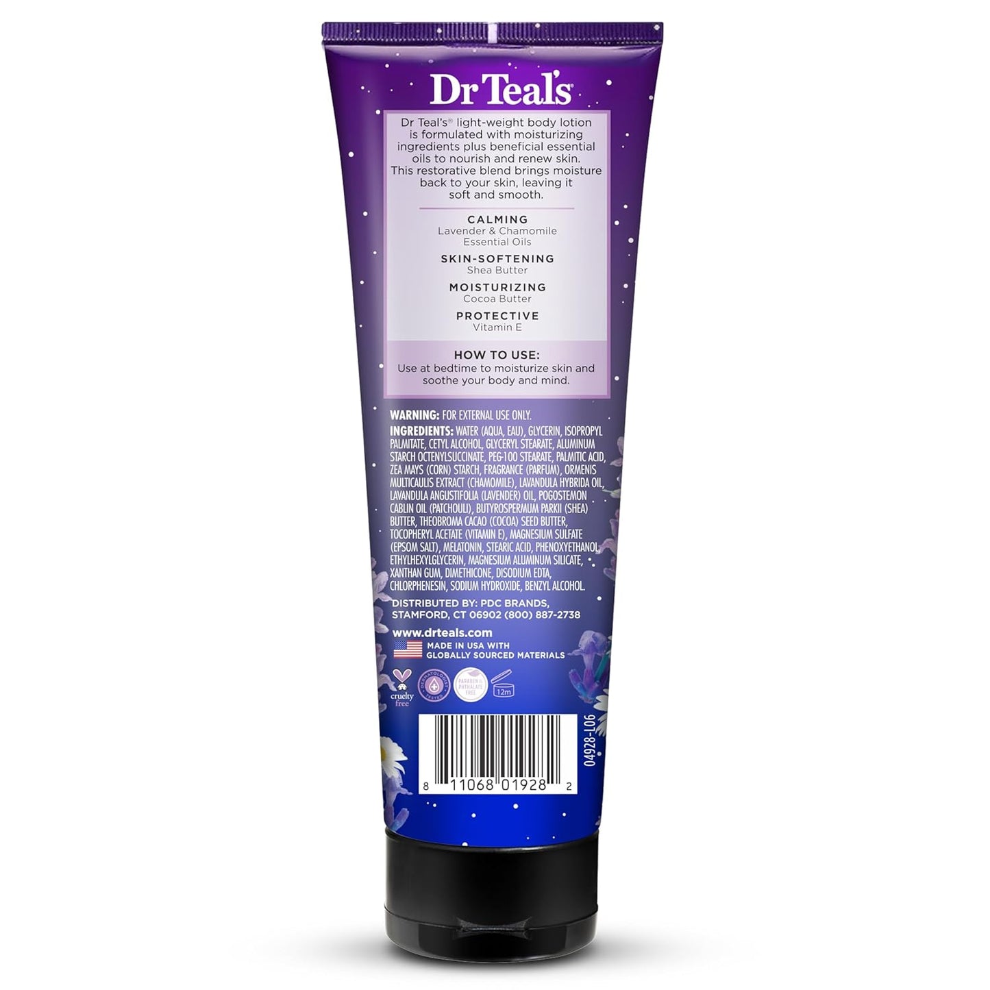 Dr Teal's Sleep Body Lotion, 24-Hour Moisture, with Melatonin, Lavender & Chamomile Essential Oils, 8 fl oz (Pack of 3)