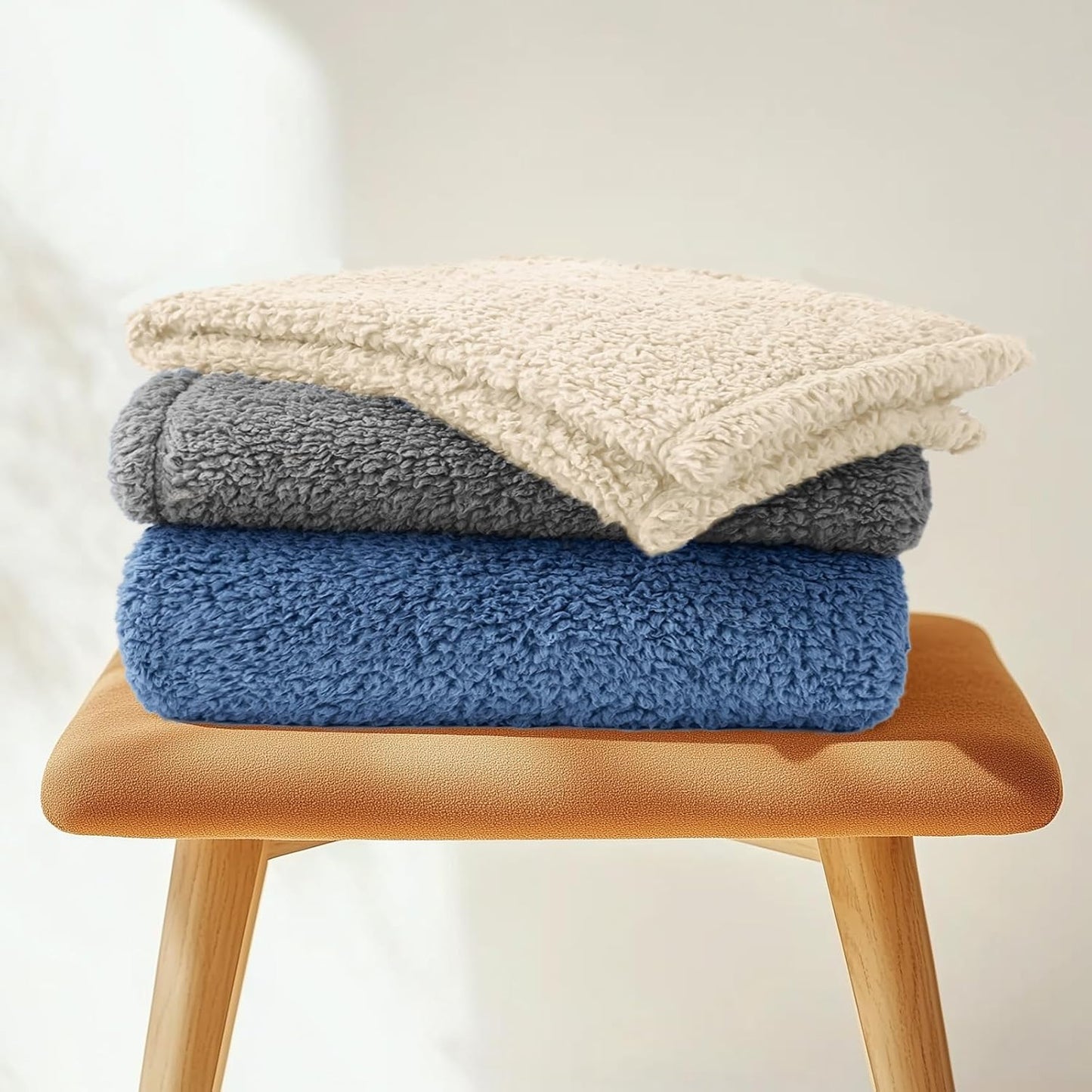 Luciphia Premium Fleece Pet Blanket for Small Medium Dogs Puppy Soft Sherpa Calming Cat Throw Blankets(Beige,41x31 inches)