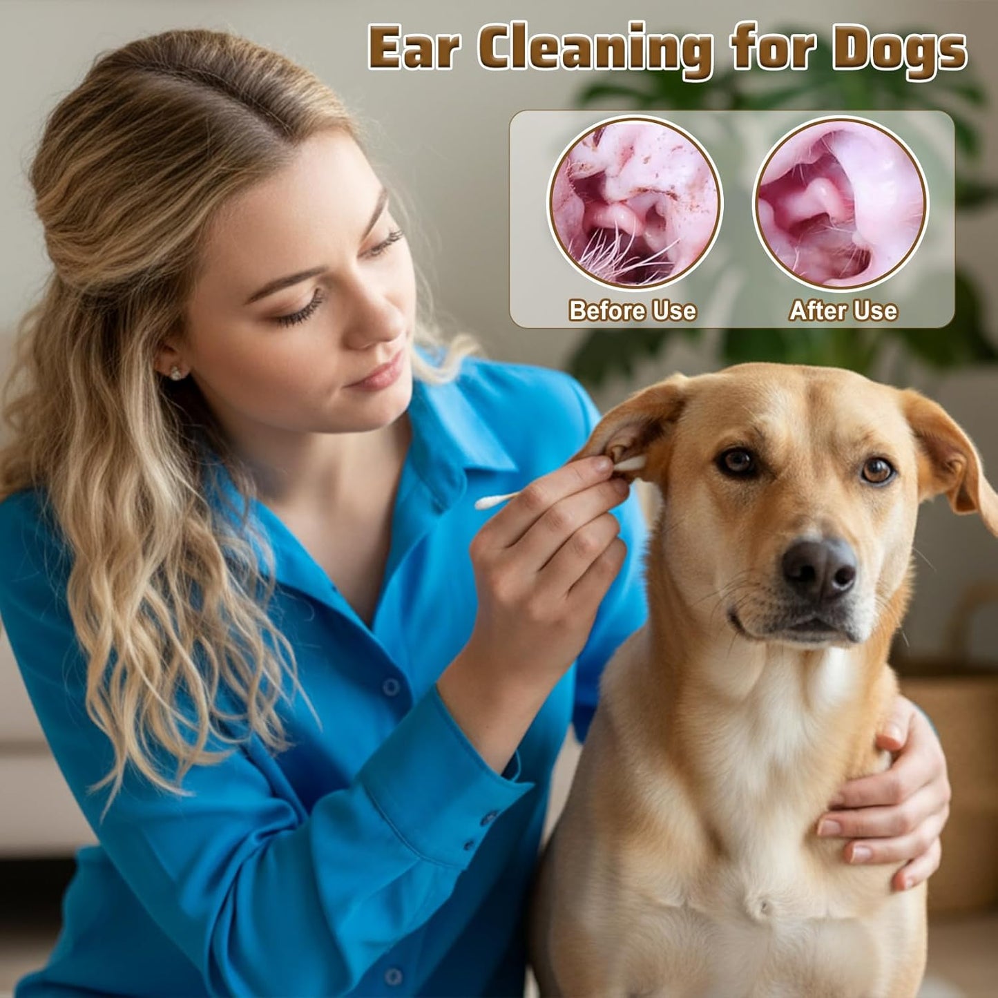 100 Pcs Double Sided Dog Ear Swabs Long Cotton Swabs Tips Cat Dog Ear Cleaner Long Cotton Swab Double Tip Soft Cottons Swab Ears Cleaning for Dogs' Ears Pet Grooming Bathroom Travel Use