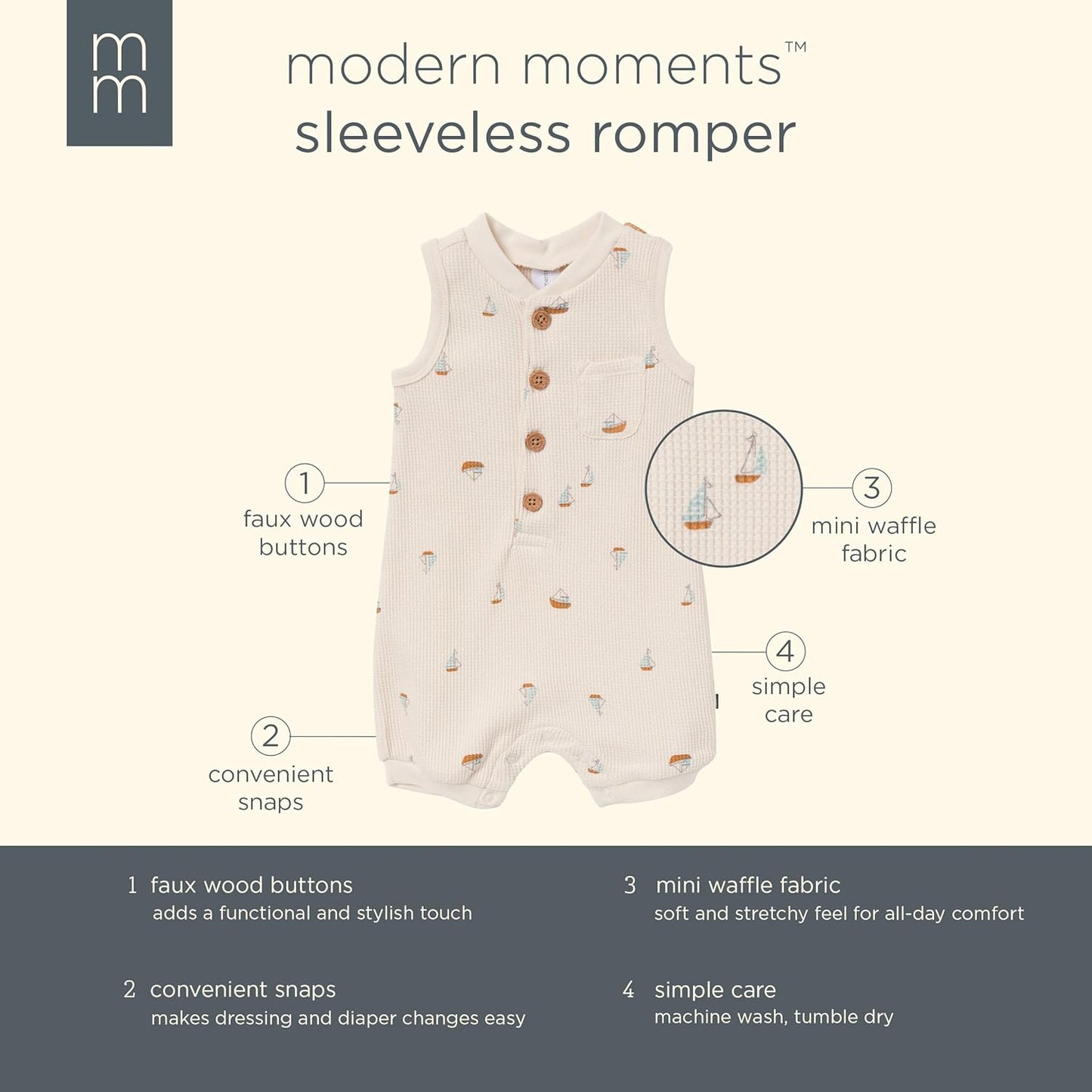 Modern Moments by Gerber Baby Boys' Sleeveless Romper