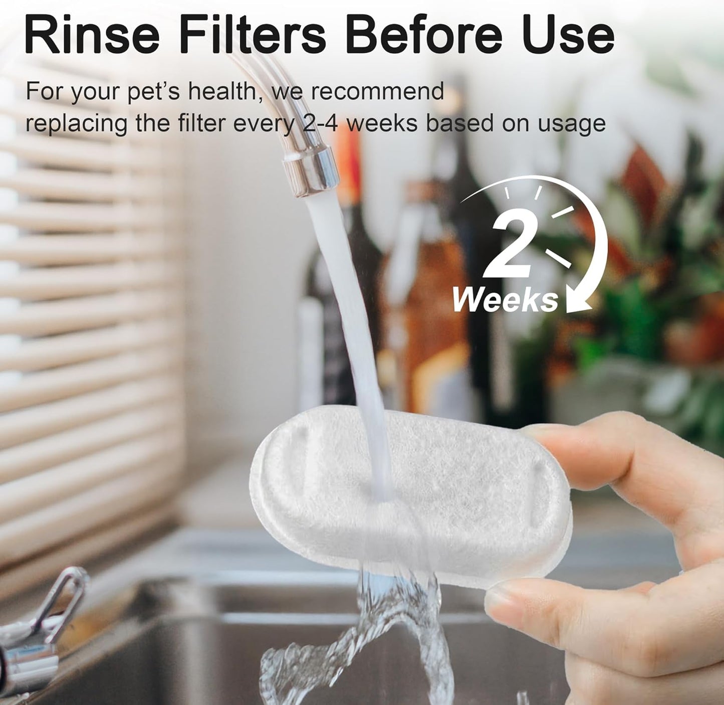 Casfuy Pet Fountain Replacement Filters for PWS-143,140,120 & 136 & 161, 8 Count