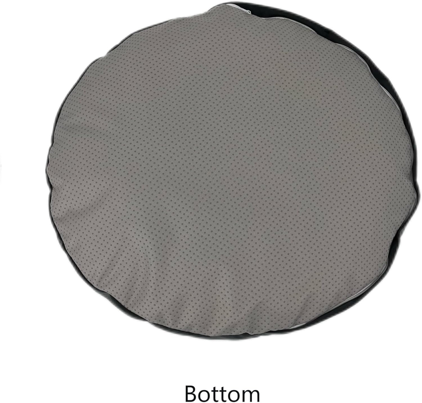 Waterproof Round Dog Bed Cover with Zipper Faux Fur Donut Dog Bed Replacement Cover Only 24 Inch Grey Velvet