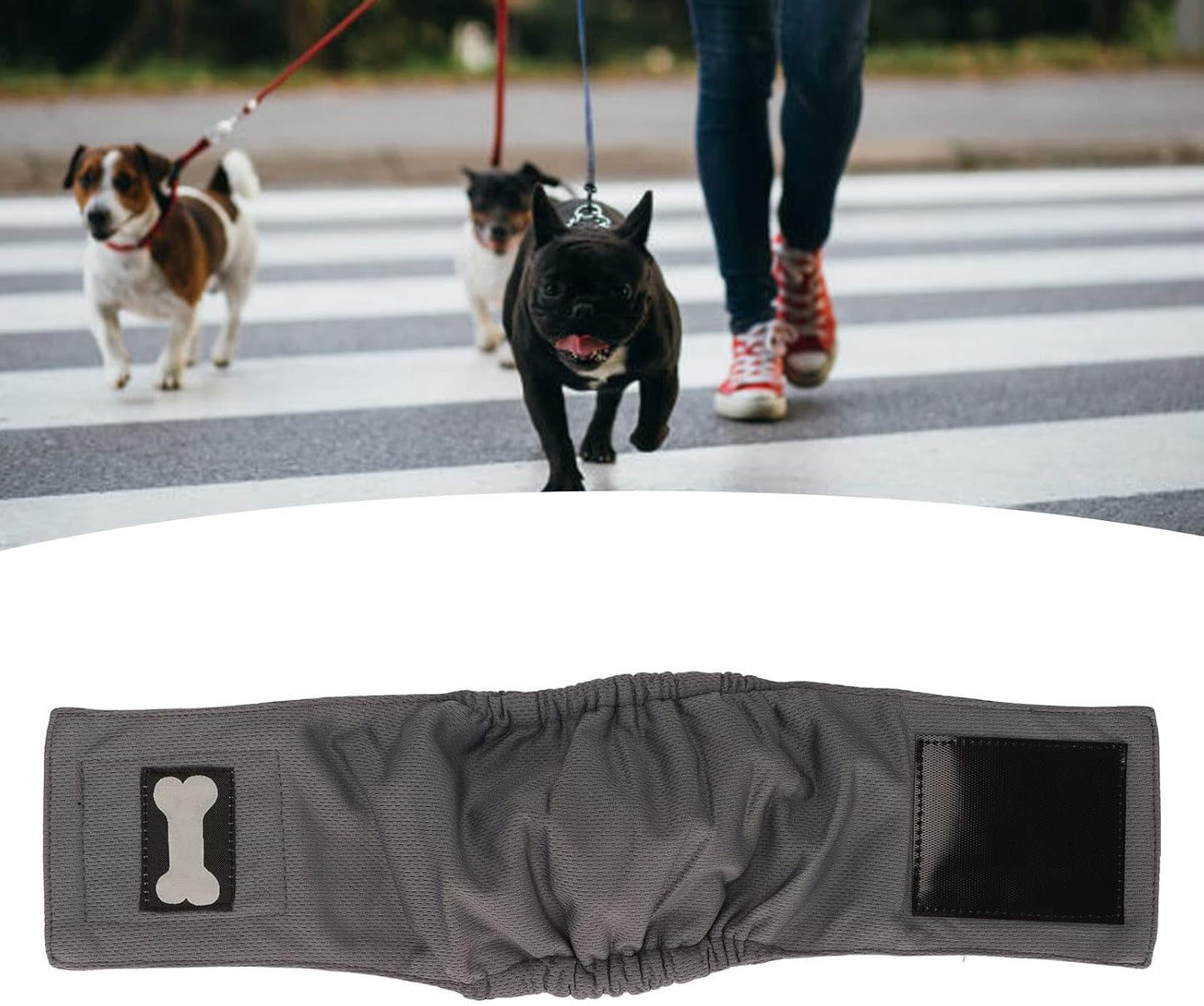 Male Dog Belly Wrap Leakproof Strong Water Absorption Breathable Comfortable Male Dog Belly Band for Small Dogs Puppies Untrained Male Dogs Spot Markers Incontinence (M)