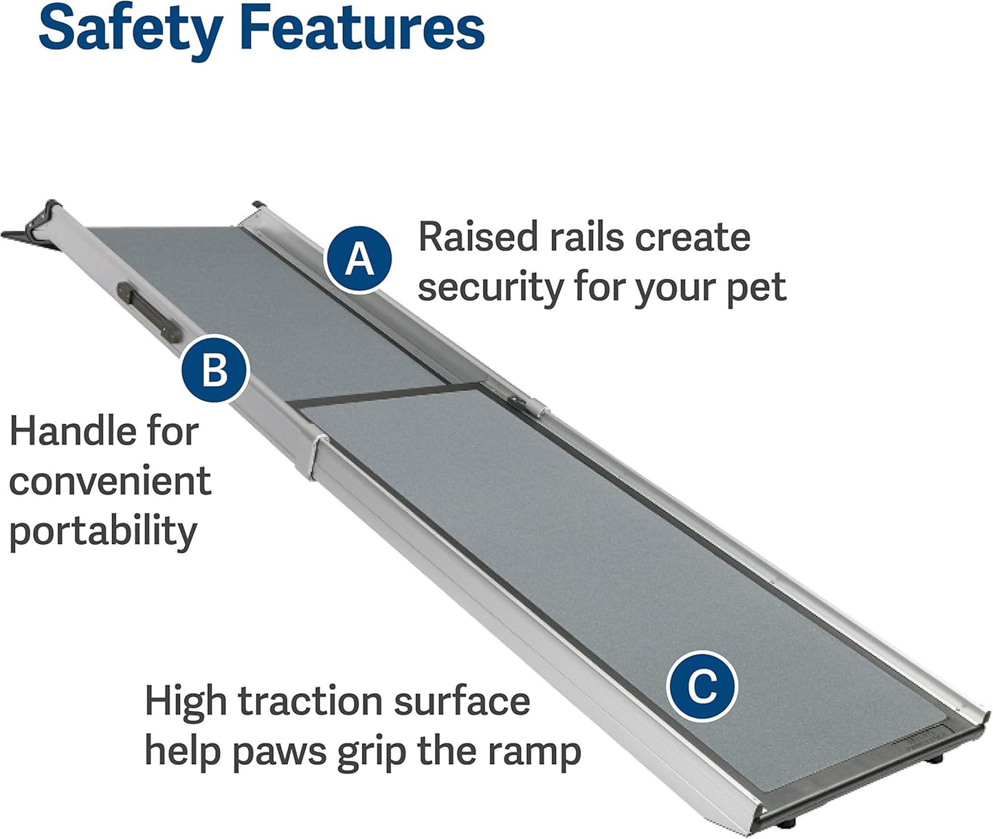 PetSafe CozyUp Bed Ramp for Dogs and Cats - Durable Frame Supports up to 120lb & Happy Ride Telescoping Dog Ramp for Cars, Trucks, & SUVs - Extends 39 to 72 Inches