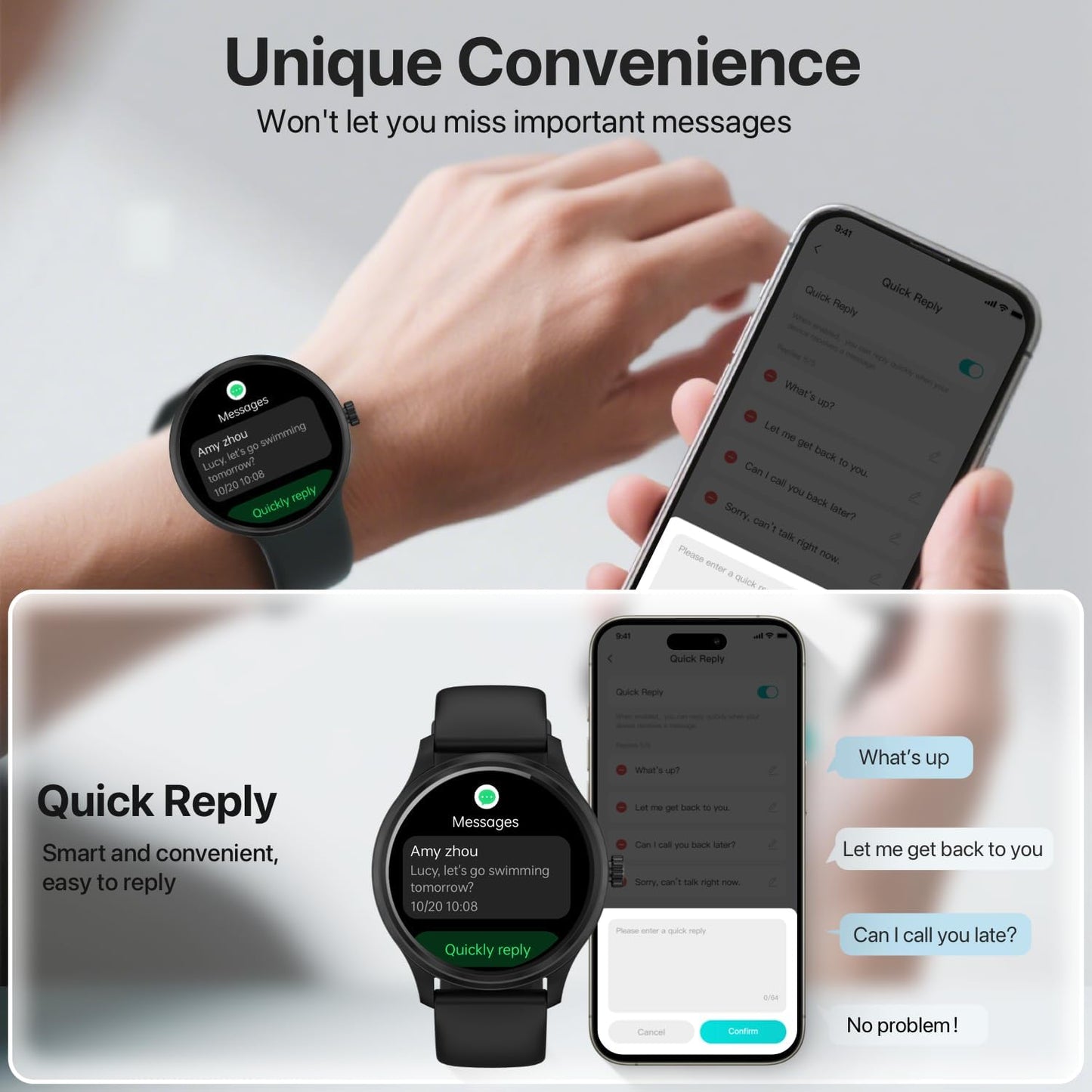 Smart Watch, HD Smartwatch for Men Women (Answer/Make Calls), Fitness Watch with 100+ Sport Modes, IP68 Waterproof/Heart Rate/Sleep Monitor, Activity Trackers for iOS/Android