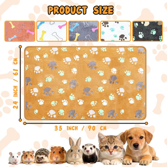 6 Pcs Washable Guinea Pig Blankets Absorbent Small Animal Fleece Bedding Cage Liners Reusable Pet Pee Pad Sleep Mat Pad Cover for Hamster Ferret Rabbit Chinchilla Hedgehog (Grey, 24" x 35")