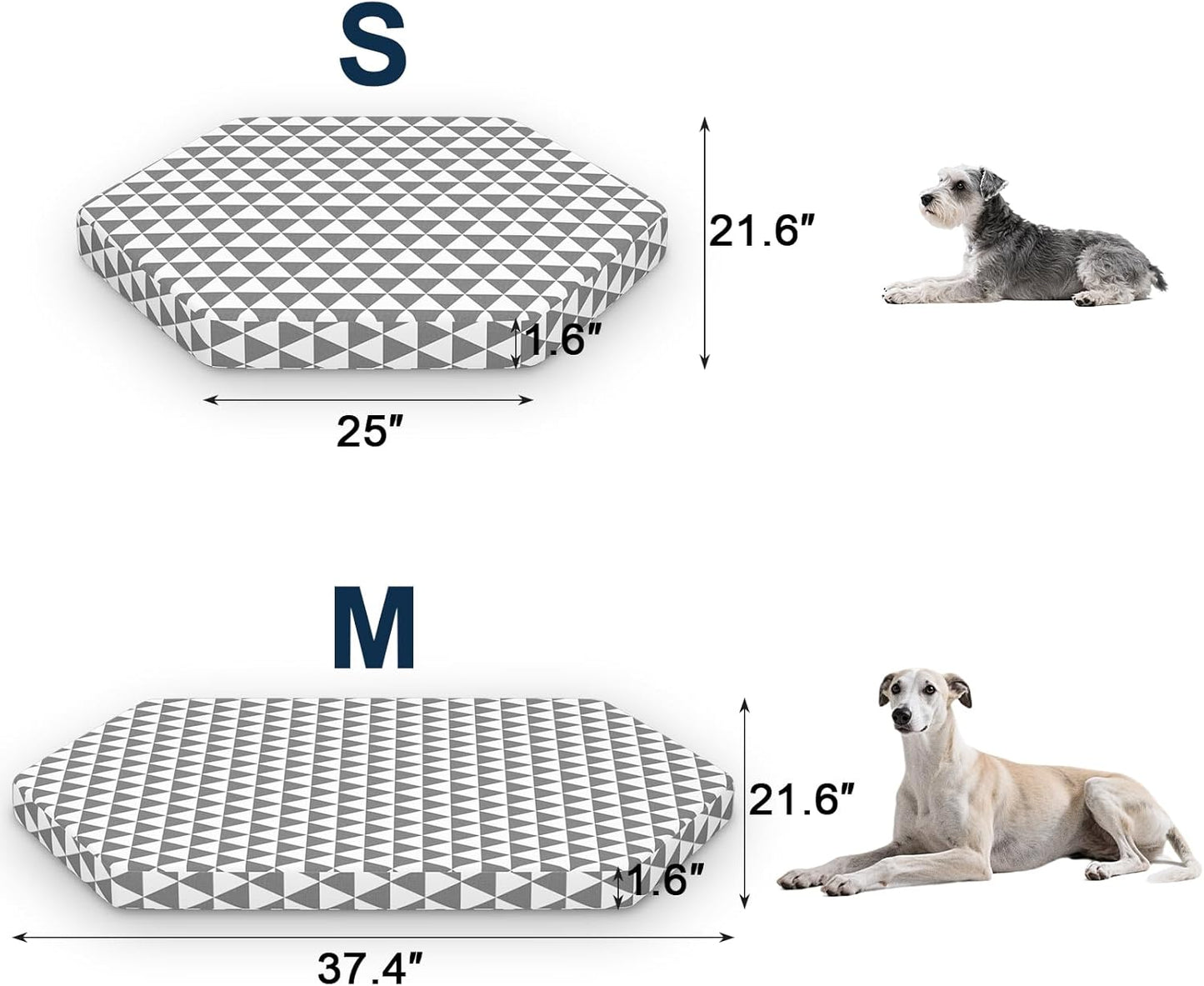 Orthopedic Dog Beds for Medium Dogs, Pet Bed with 6 Sides,Removable & cleanable Cover,M