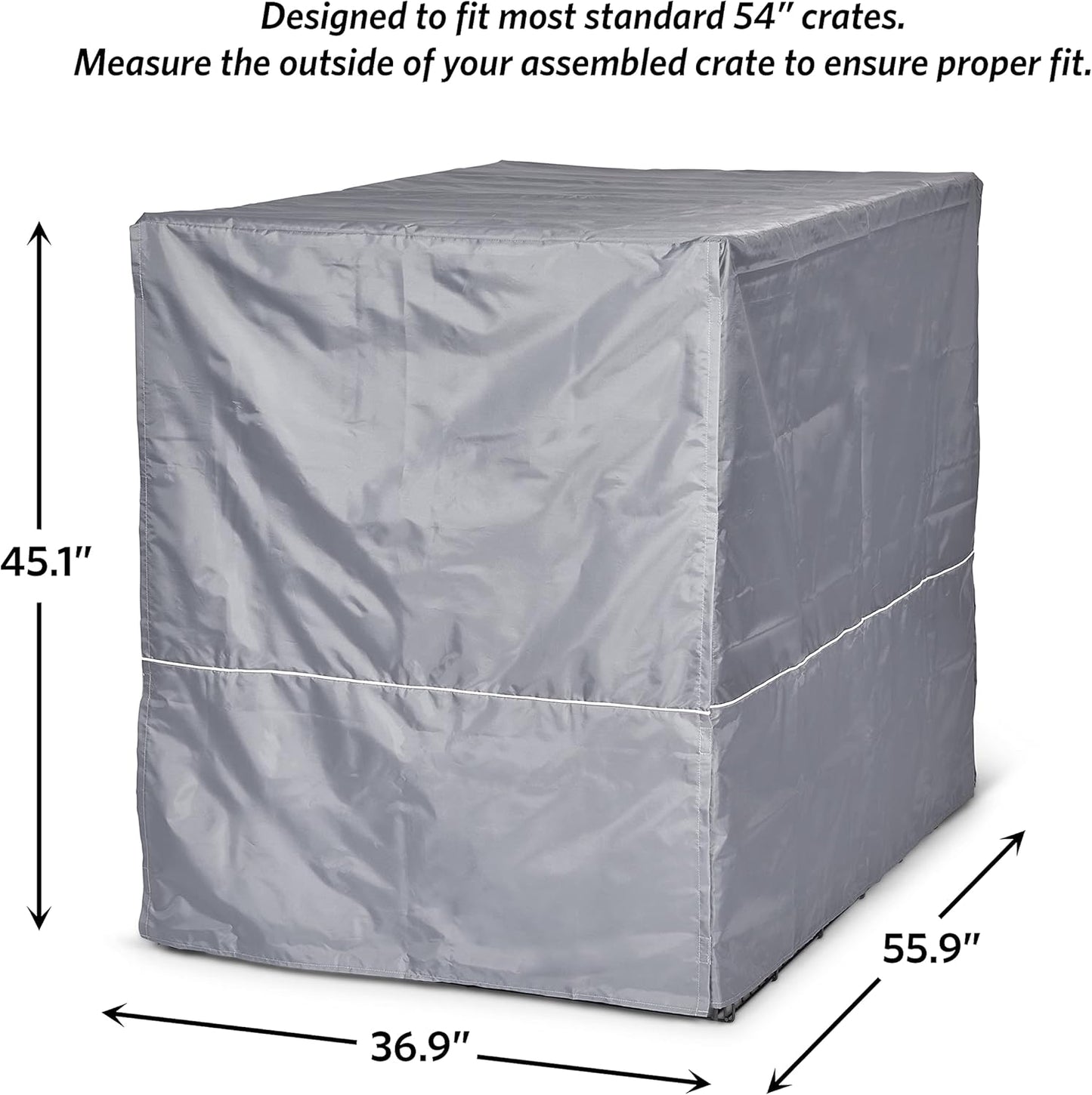 MidWest Homes for Pets XXL Dog Crate Cover, Polyester Privacy Kennel Cover Fits Most Giant 54-Inch Crates, Light Gray, Machine Washable, Reduces Barking & Chewing