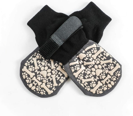 Anti-Slip Dog Socks for Hardwood Floors, Paw Protectors for Small to Large Dogs,Adjustable Non-Slip Dog Shoes with Traction Sole, Breathable & Washable Paw Protection for Indoor Outdoor Use(M:8Socks)