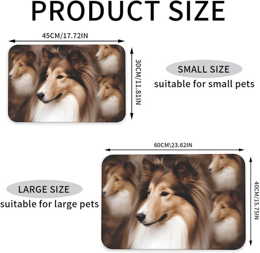 Pet Feeding Mat Leather Dog Food Mat Waterproof Pet Tablecloth Shelties Dog Pet Placemat for Dogs Absorbent Dog Bowl Mat Anti-Slip Dogs Mats for Food and Water
