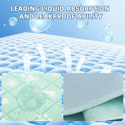 Homimp Self-Cooling Mat for Dogs,6 Pack Washable Cooling Mat & Sleeping Pad,Reusable Waterproof Dog Pee Pads,Non-Toxic,Non-Slip Potty Pads for Whelping Litter Mat Puppy Supplies in Summer,16"x20"