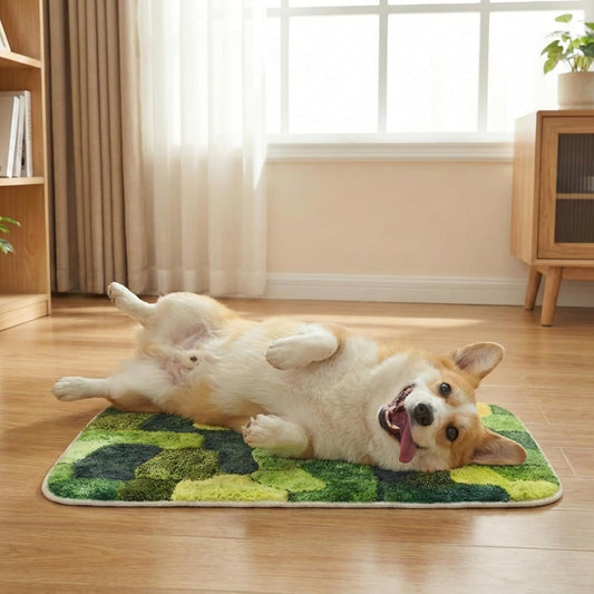 Washable Pee Pads for Dogs, 30" x 17" Faux Moss Reusable Puppy Pads for Dog Potty Training, Durable Absorbent Leakproof Dog Grass Pad for Crate Couch Car Seat Pet Bed Home Indoor Use