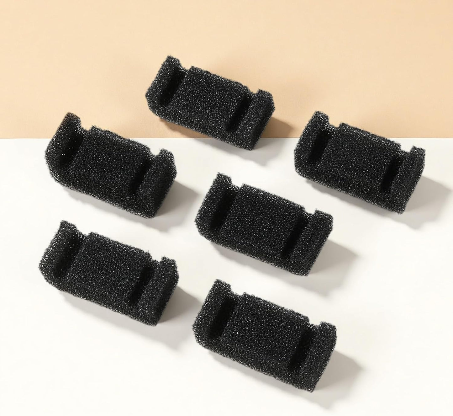 6 Pack Replacement of Cat Fountain Pump Sponge Filters, Compatible with DC-DR-160 Cat Fountain Pump, Fits 67oz/2L & 81oz/2.4L Stainless Steel Pet Fountain (Pump Not Included)