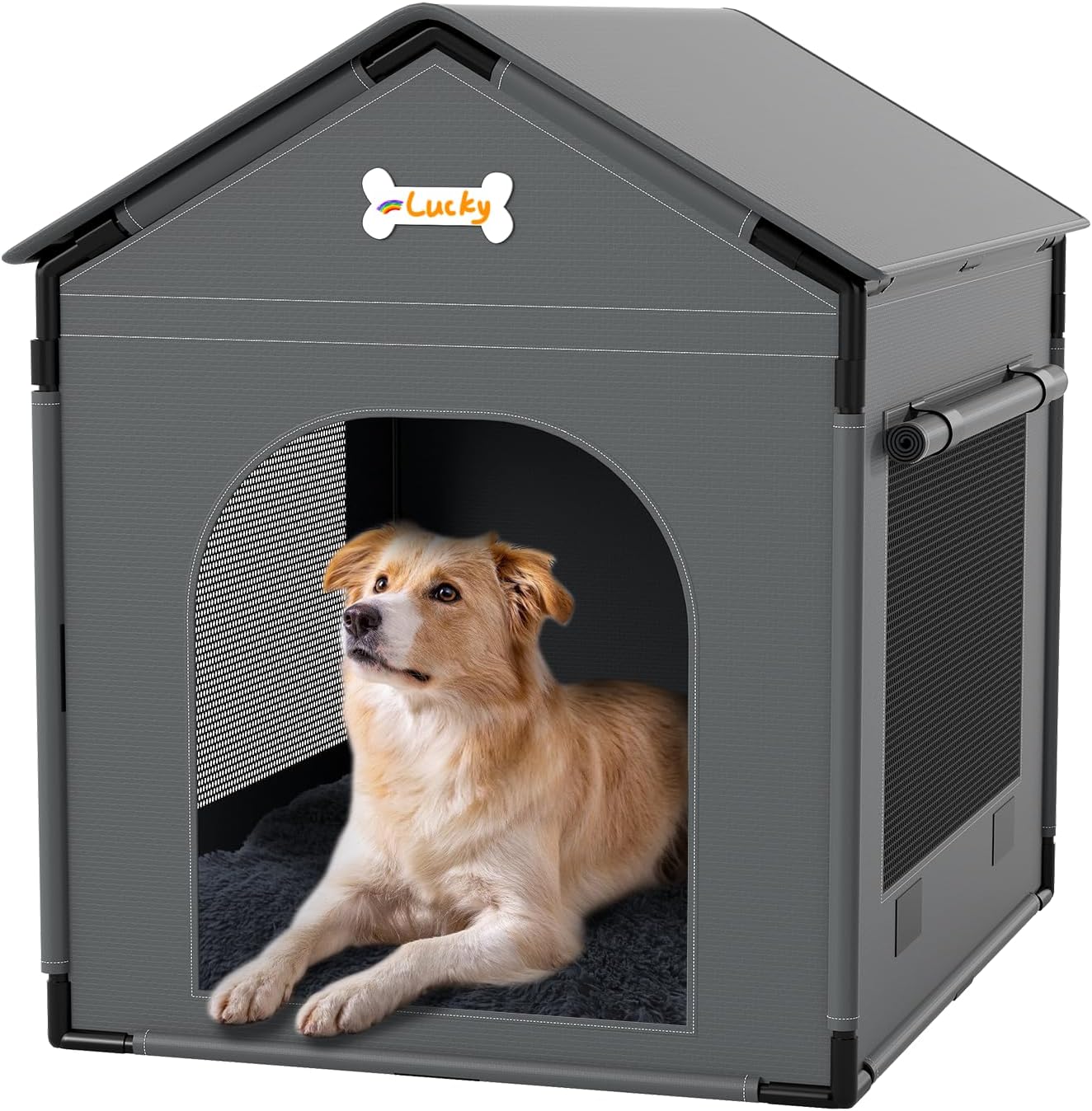 Large Dog House Indoor Dog Kennel Bed Mat with Cushion for Small Medium Large Dogs Cats, Winter Warm Cat Nest Puppy Cave Sofa Pet Products Easy Assembly