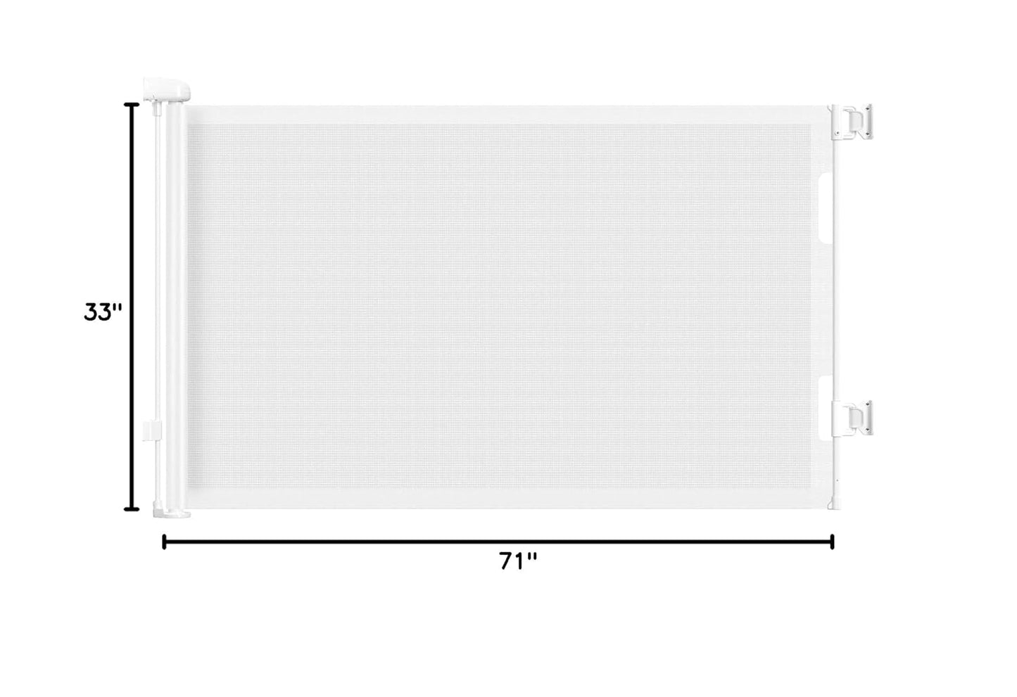 HAMOPY Retractable Baby Gate, 33" Tall, Extends up to 71" Extra Wide Baby Gate, Durable Auto-Lock Mesh Dog Gate, Pets and Child Safety Gates for Stairs, Doorways, Hallways, Indoor, Outdoor(White)