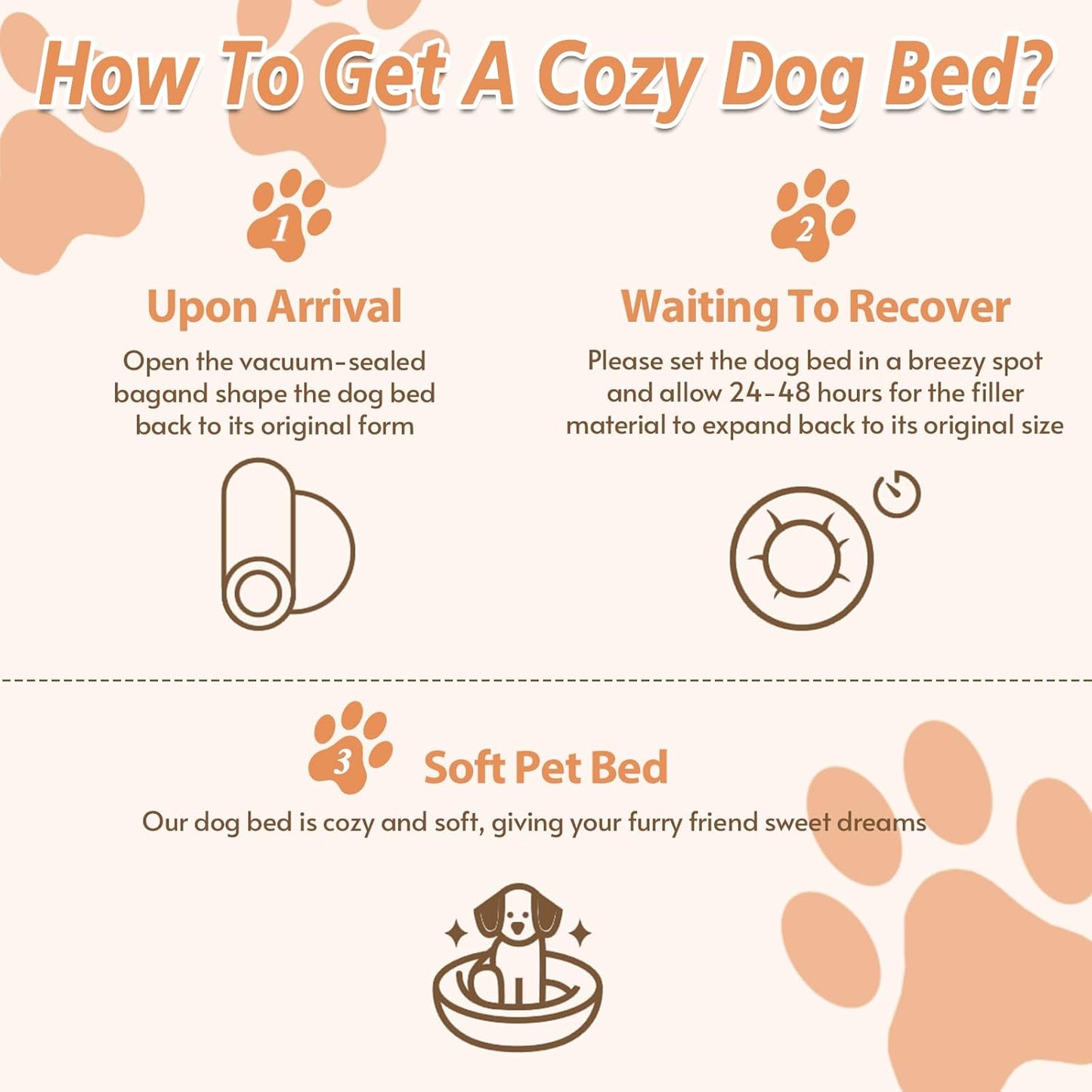 JOLLYVOGUE Calming Small Dog & Cat Bed for Indoor Cats - 20 inches Washable Donut Bed for Kittens & Puppies, Anti-Anxiety Round Fluffy Plush Pet Beds (Fits up to 15 lbs, Cream Brown)