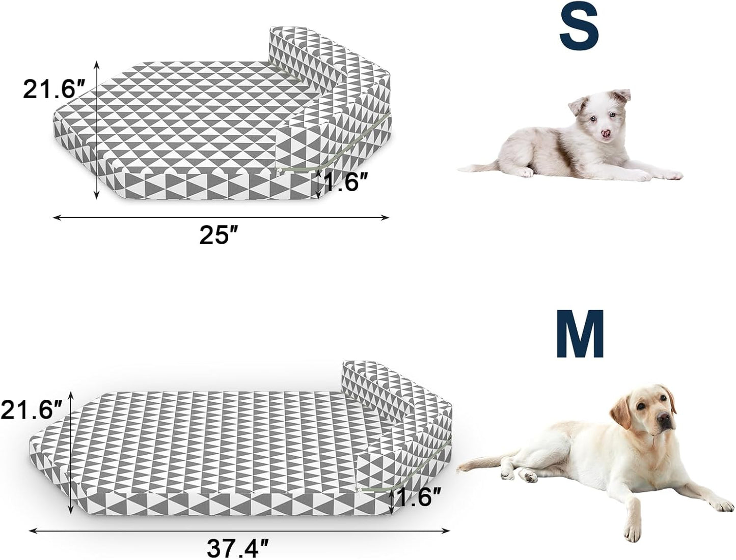 Orthopedic Dog Beds for Small Dogs, Pet Bed with Sides,Removable Bolsters & cleanable Cover,s