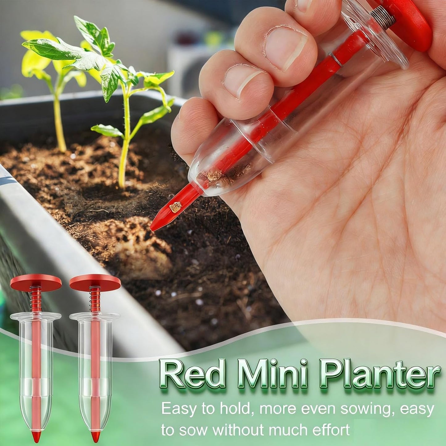 12 PCS Mini Seed Spreader Set, 2026 Premium Manual Seed Sower and Dibber Widger Tools for Seedling Planting Garden Supplies