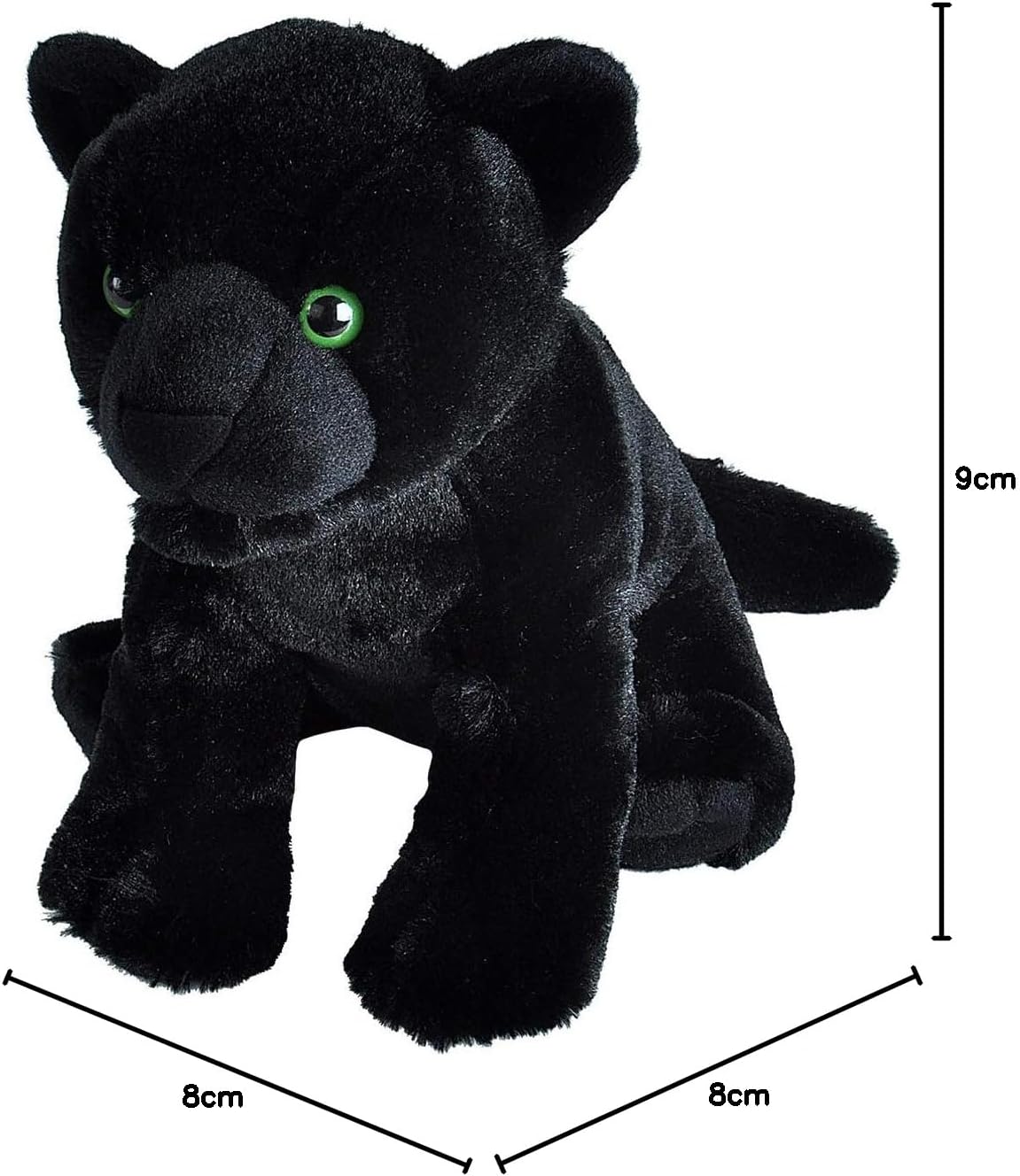 Wild Republic Jaguar Black, Cuddlekins, Stuffed Animal, 12 inches, Gift for Kids, Plush Toy, Fill is Spun Recycled Water Bottles