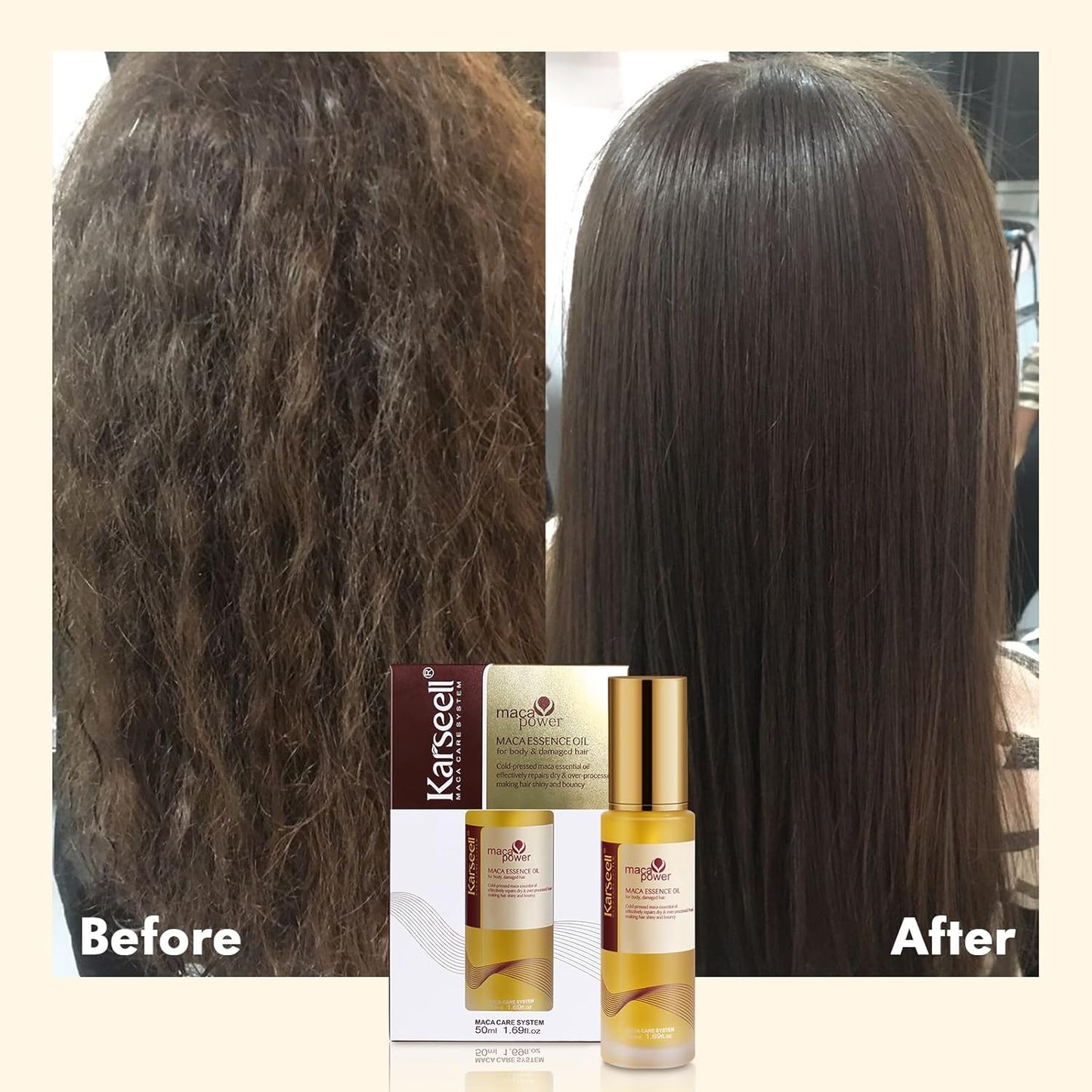 Karseell Moroccan Argan Oil for Hair Healing Cold Pressed Weightless Argan Oil Hair Serum for Dry Damaged Hair 50ml