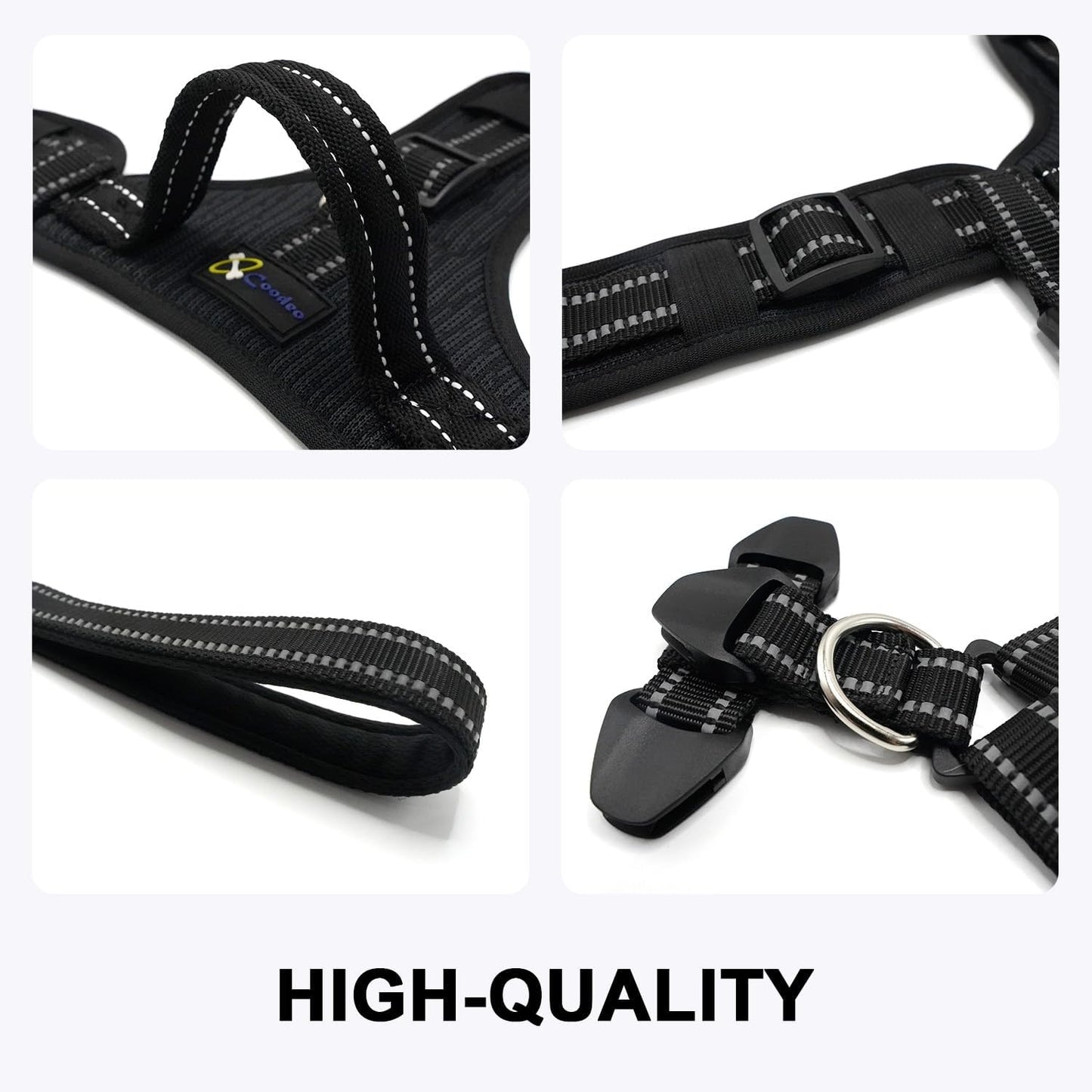 COODEO Professional Dog Sling for Hind Leg Support - Aid for Post-ACL/TPLO Surgery & Senior Dogs, Secure,Breathable & Machine-Washable with Reflective Edging for Safe Walks (Black, L)