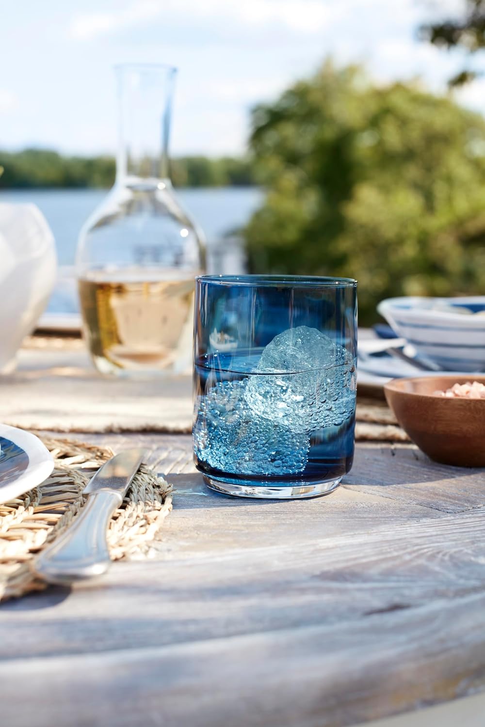 Lenox 895323 Blue Bay Melamine 16-Piece Dinnerware Set, Lightweight Melamine Material