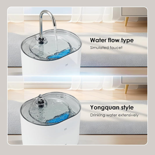 Cat Water Fountain,74oz/2.2L Cat Automatic Water Fountain with a Detachable Water Tank,Pet Water Dispenser for Cats,Dogs,Quiet Pump Inside