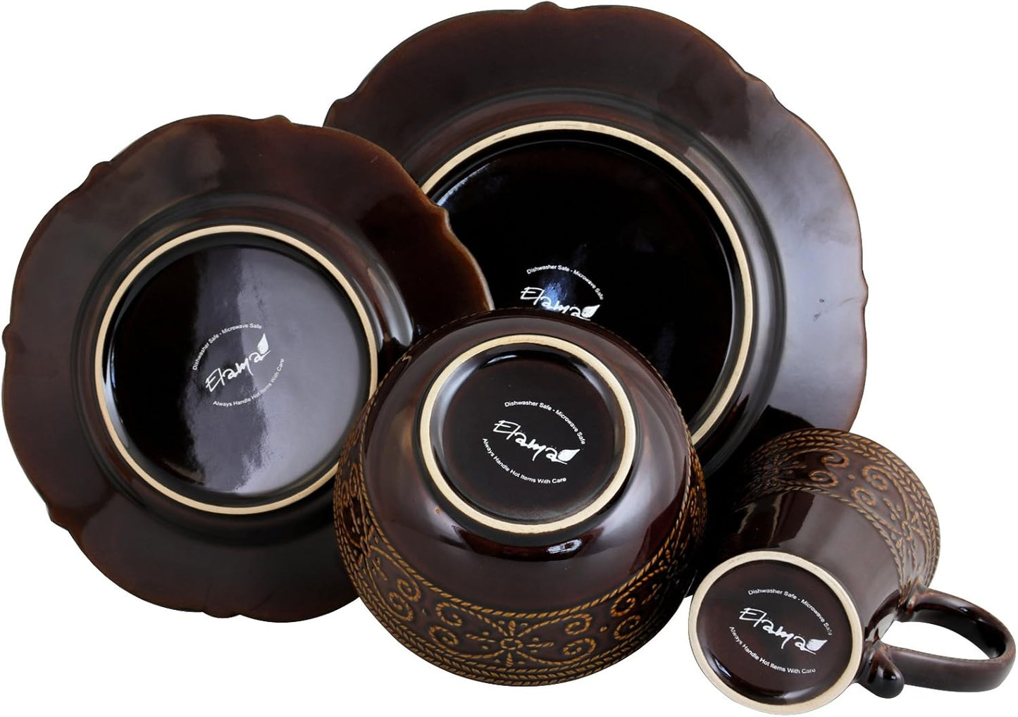 Elama’s Salia 16 Piece Stoneware Dinnerware Set