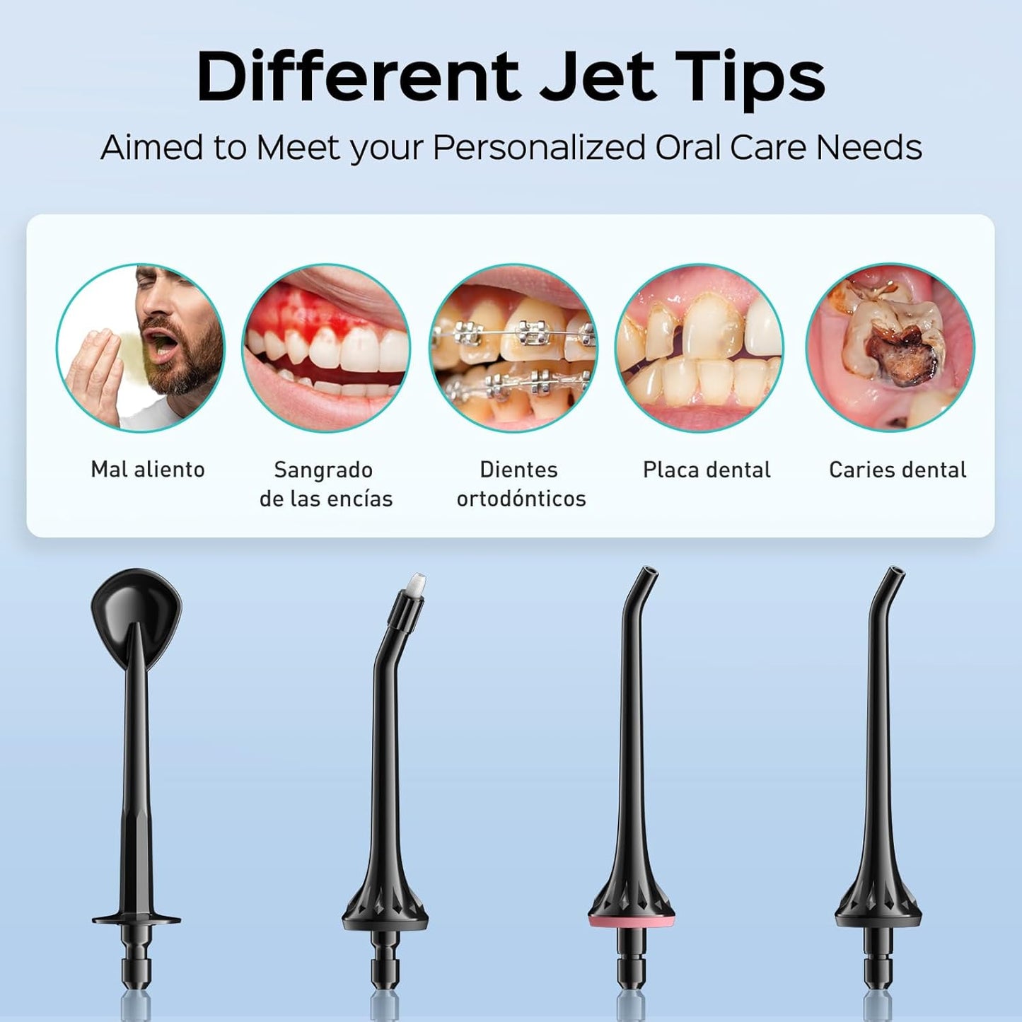 COSLUS Water Dental Flosser Pick for Teeth C30(FC5360): 4 Modes Cordless Portable 300ML Larger Tank Water Teeth Cleaner IPX7 Waterproof Flossing Cleaning Picks for Home Travel Black