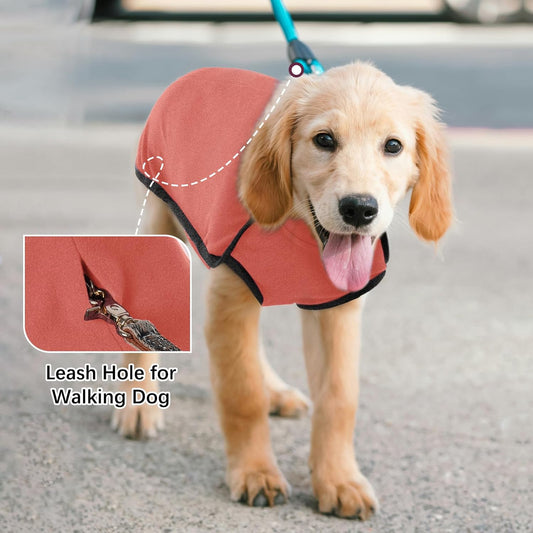 ROZKITCH Dog Winter Coat Soft Pullover Pajamas, Pet Windproof Warm Cold Weather Jacket Vest Cozy Jumpsuit Apparel Outfit Clothes for Small Medium Large Giant Walking Hiking Travel Orange 2XS