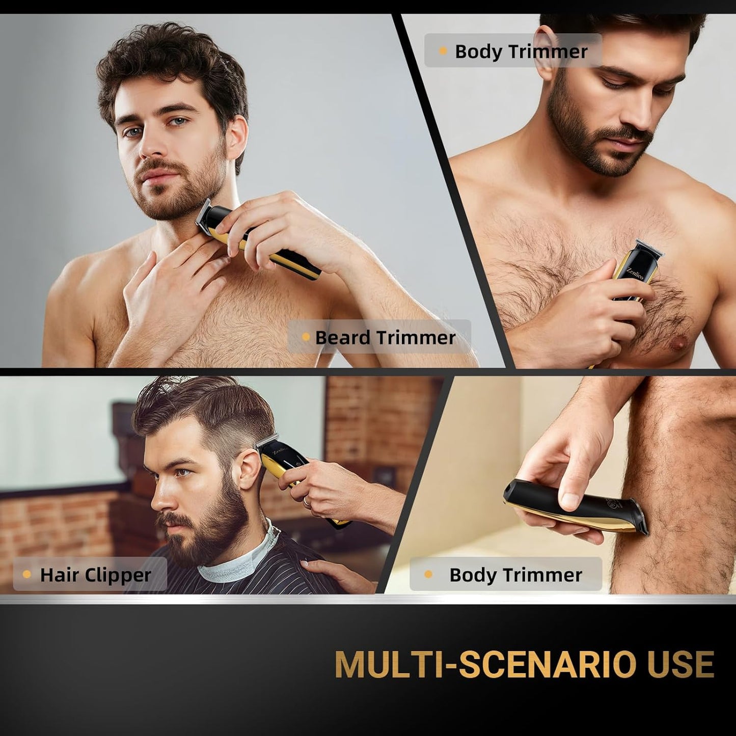 Beard Trimmer for Men, Rechargeable Men's Hair Trimmer & Clippers, Electric Grooming Kit for Beard, Face, Neck, Groin & Manscaping, Ideal Gift for Men