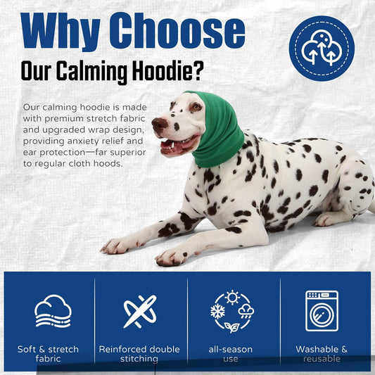 Dog Calming Hoodie Quiet Head Cover Sleeves Anxiety Relief/Noise Protection - Grooming - Thunder - Fireworks