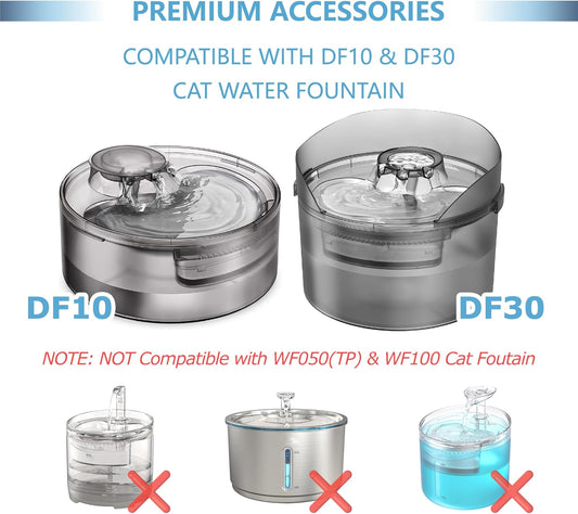 12-Pack Dog Water Fountain Replacement Filters, Compatible with DF10 DF30 Automatic Dog Water Bowl Dispenser, Foam Sponge & Carbon Pet Fountain Filters for Dogs & Cats