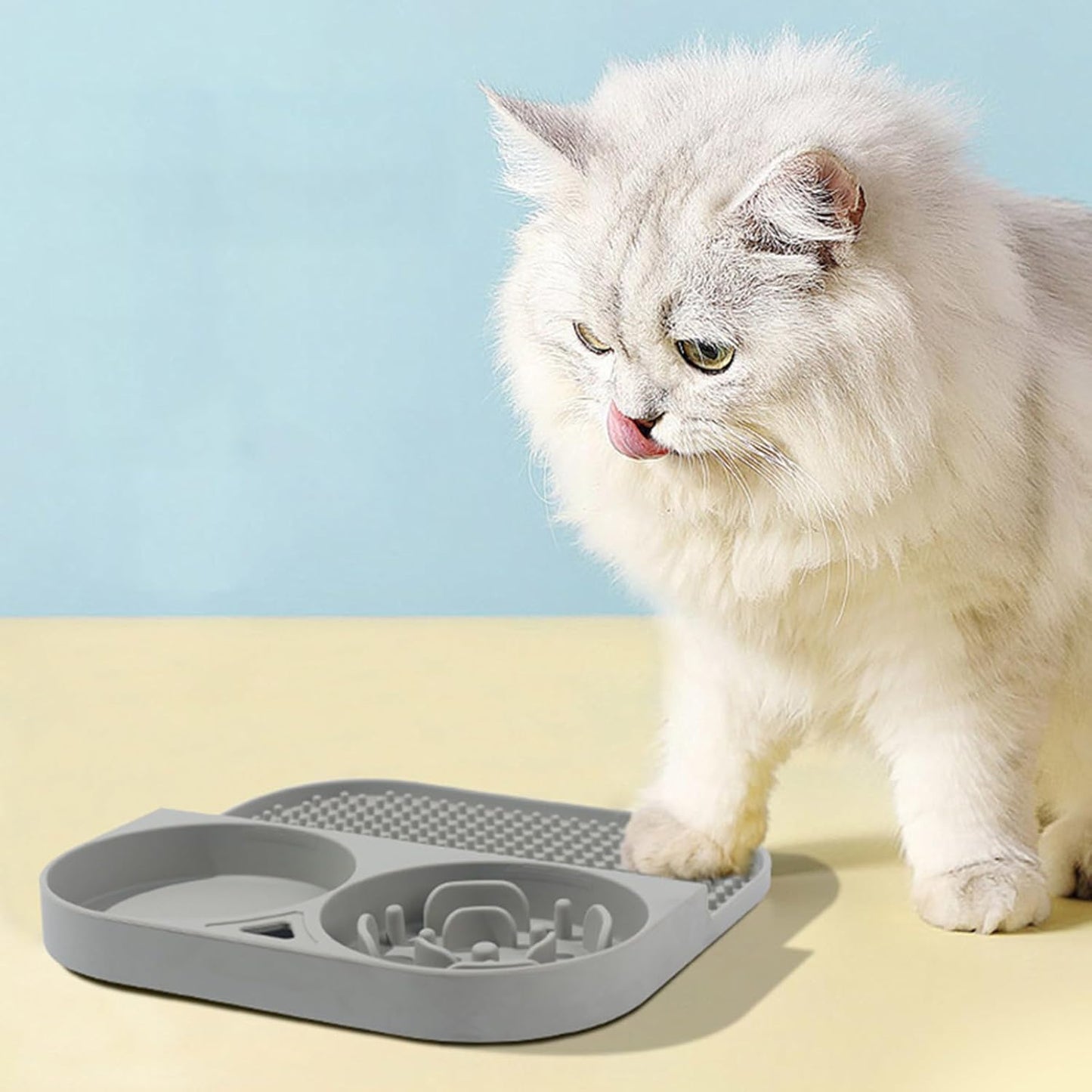 Pet Dining Bowl Food Safe Suction Cup Slow Feed Container Nonslip Base Prevents Overeating Maintains Area Silicone Pet Feeding Mat