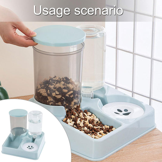 2 in 1 Pet Drinking Fountain Pet Water Dispenser Automatic Water Source for Small Pets Large Capacity Dog Feeder Dispenser