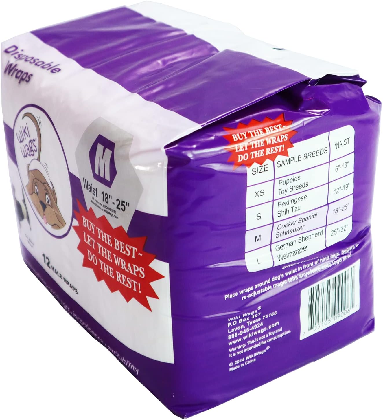 Disposable Dog Wraps | Leak Proof Dog Diaper for Male Marking and Incontinence, Medium