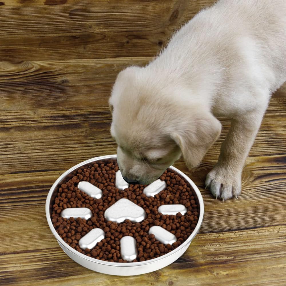 DONGKER Slow Feeder Dog Bowl,Stainless Steel Pet Slow Feeder Slows Down Eating for Small Medium Dogs Cat Puppy