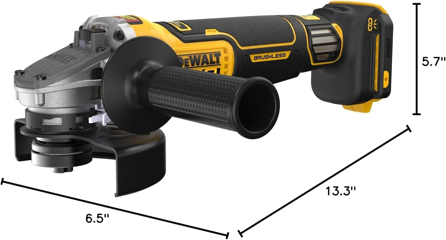 DEWALT 20V MAX* XR Brushless Cordless 4-1/2 in. - 5 in. Variable Speed Paddle Switch Grinder (Tool Only) (DCG410VSB)