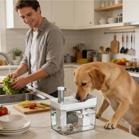Cat Water Dispenser Fountain, Quiet Electric 1.5L Intelligent Sensing Dog Waterer, Indoor Drinking Fountain for Home, Dorm, Office, Apartment, Bedroom, Living Room
