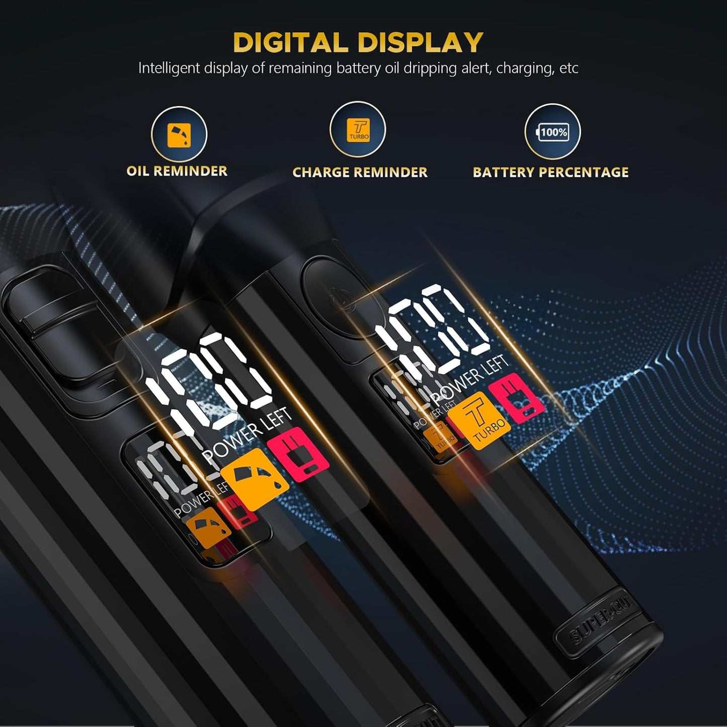 Professional Hair Clippers for Men Cordless Beards Trimmers Kit with LED Display Electric Beard Trimmer for Kid Rechargeable Trimmer Haircut Grooming Kit Gift for Men Women Barber Kids (Black)