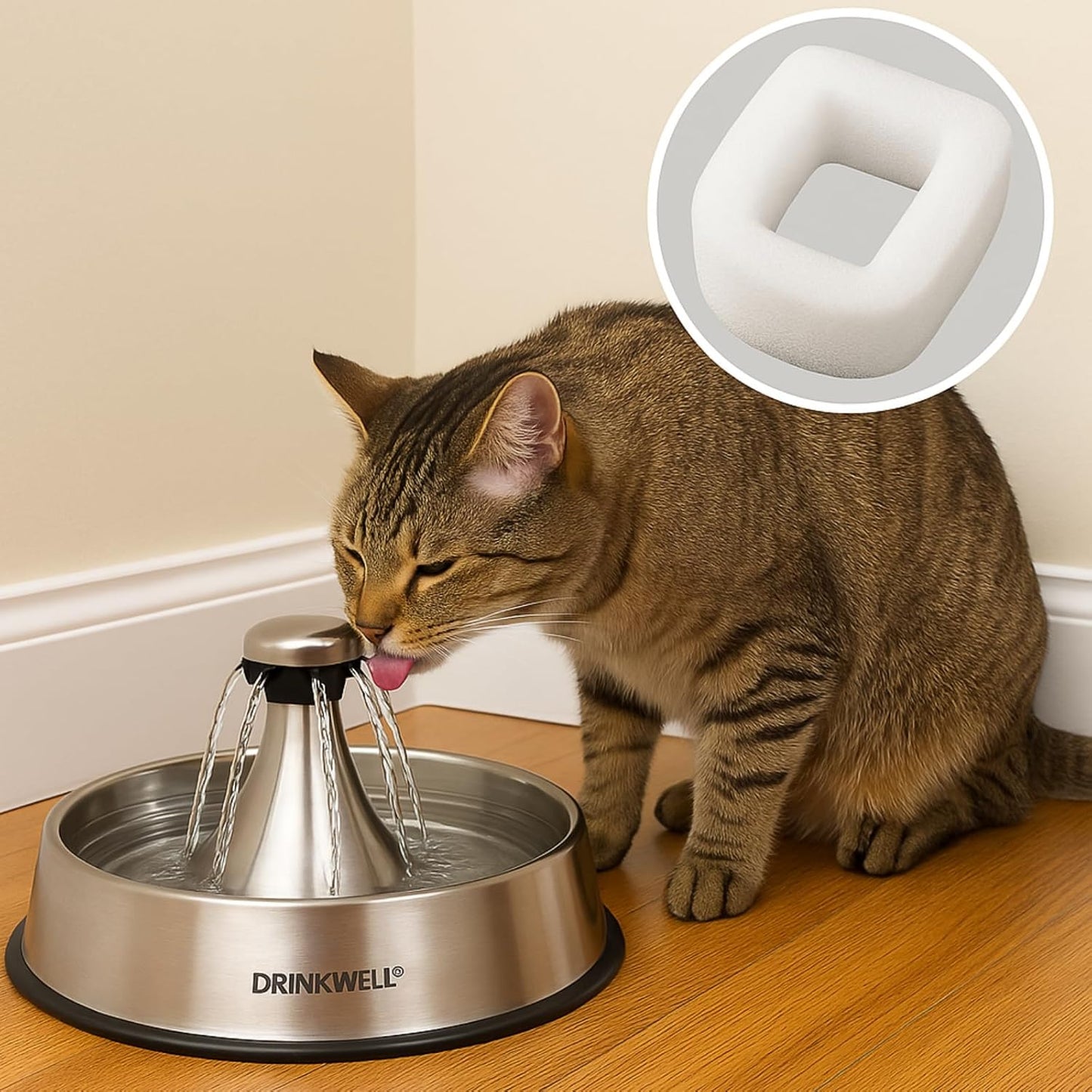 Cat Water Fountain Filters Pre-Filters Compatible with Multiple Pet Fountains, Replacement Filter for Dog and Cat 24 Packs