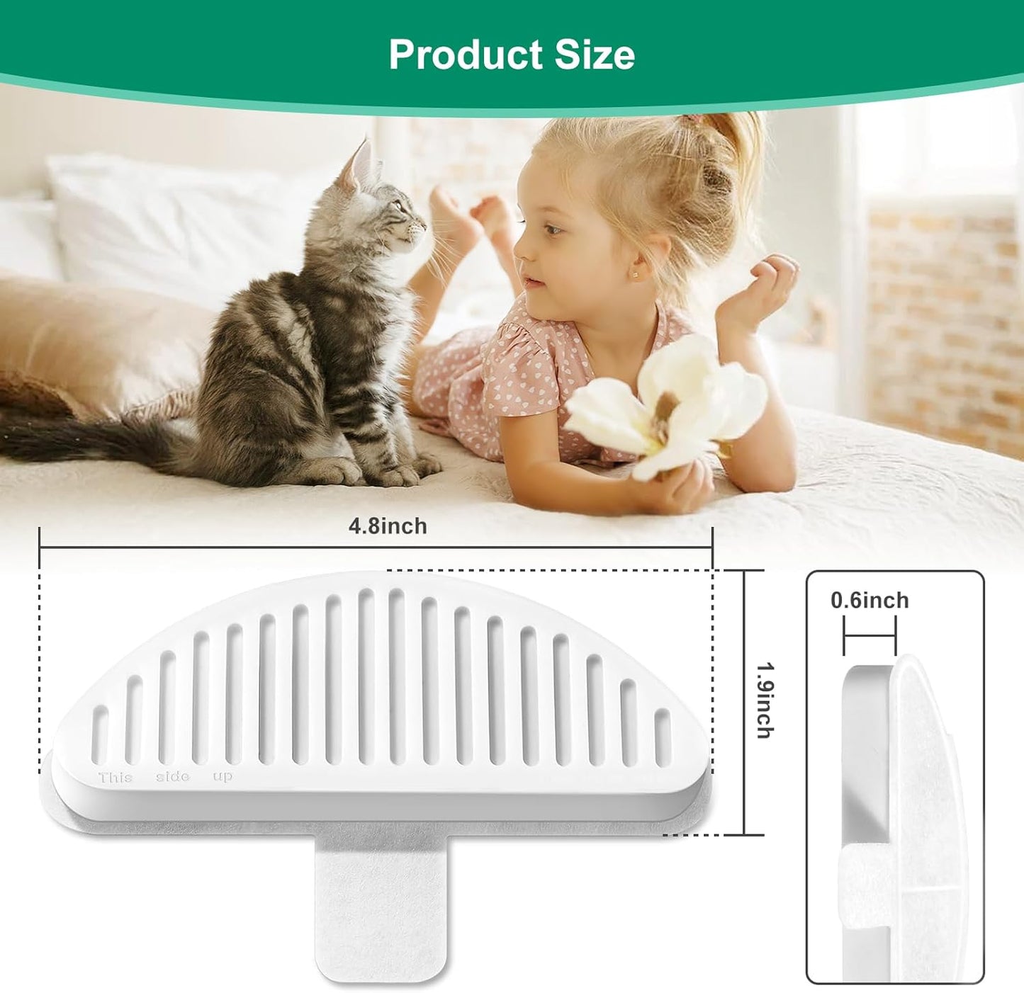 6 Pack Replacement Filters & 12 Pack Replacement Filter Sponges for 67oz/2L Automatic Pet Fountain Cat Water Fountain Cat Water Dispenser