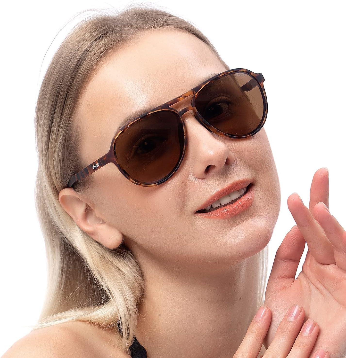 Jefoo Polarized Aviator Sunglasses for Women Men Retro Trendy Sports Sunglasses for Outdoor UV400 Protection