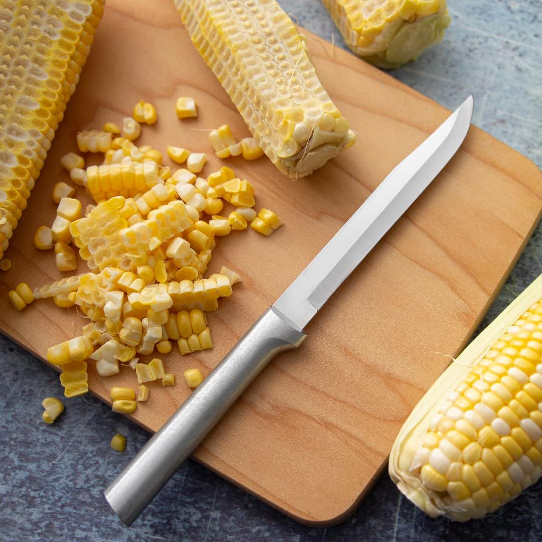 Rada Cutlery Utility Steak Knife (R104), 4.88" Stainless Steel Serrated Blade, Silver Handle