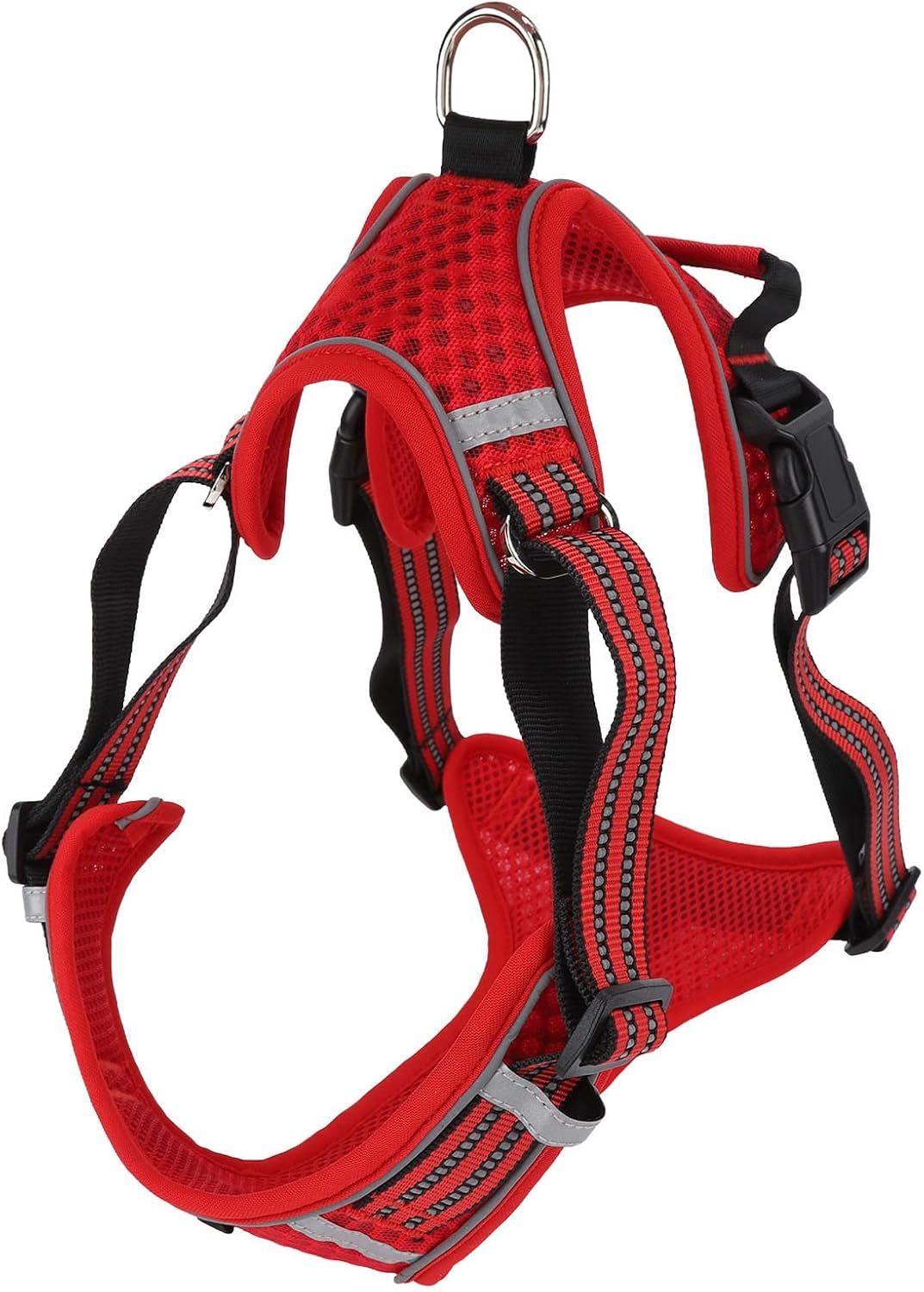 Dog Vest, Adjustable Breathable Reflective Dog Vest with Alloy Traction Buckle Harness Medium Sized Harness for Large for Outdoor Walking, Running, Training (S)