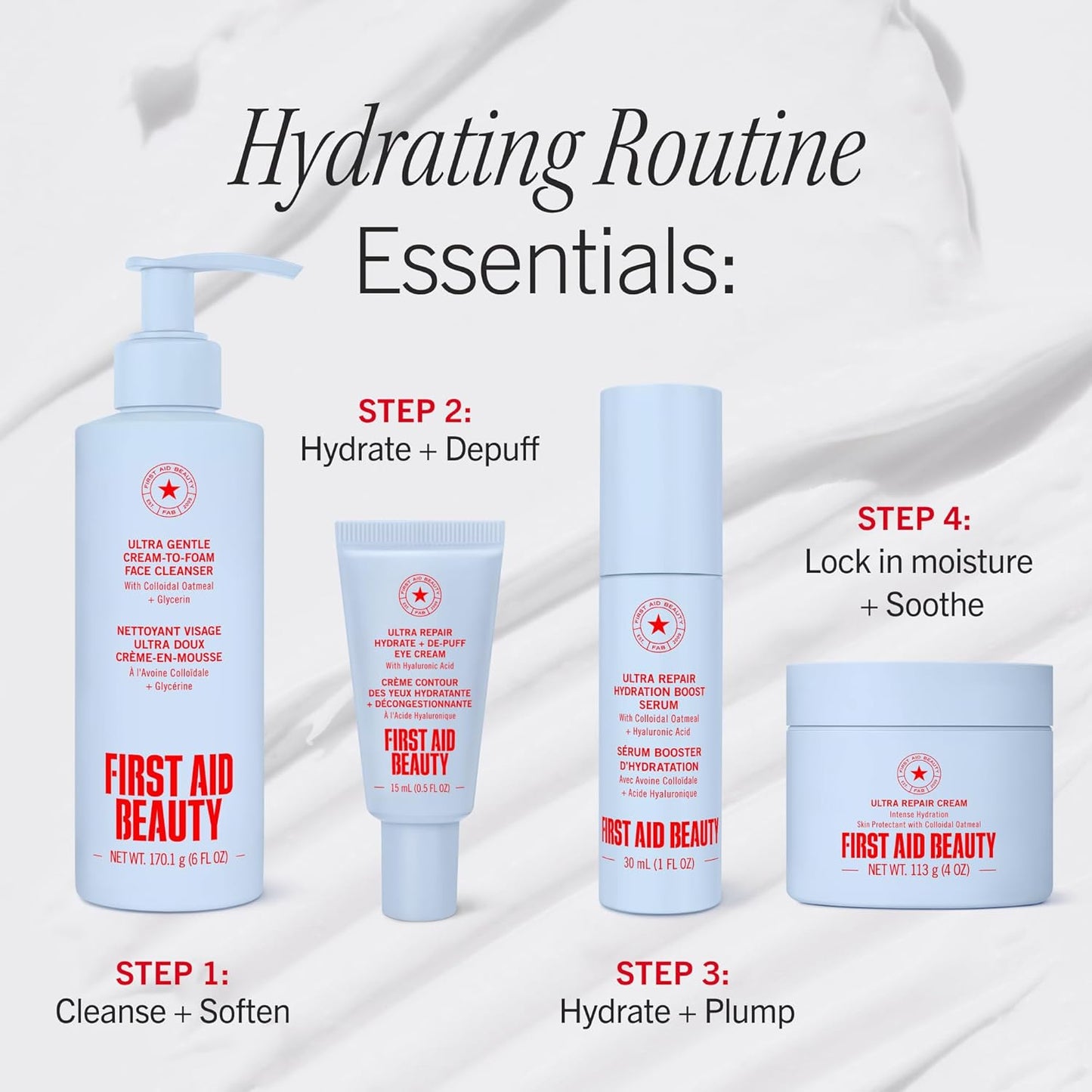 First Aid Beauty - Hydrating Eye Cream with Hyaluronic Acid, Nourishing Eye Cream that Provides 24 hours of Hydration, Helps Smooth Fine Lines, Wrinkles & Puffiness, Safe for Sensitive Skin, 0.5 oz
