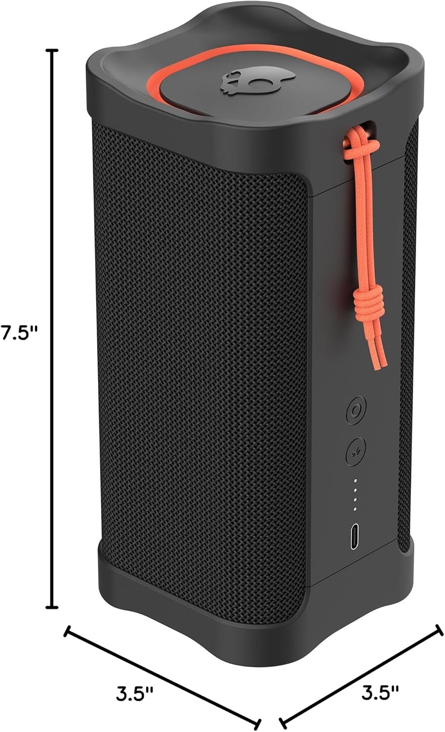 Skullcandy Terrain XL Wireless Bluetooth Speaker - IPX7 Waterproof Portable Speaker, 18 Hour Battery, Nylon Wrist Wrap, True Wireless Stereo (Black)