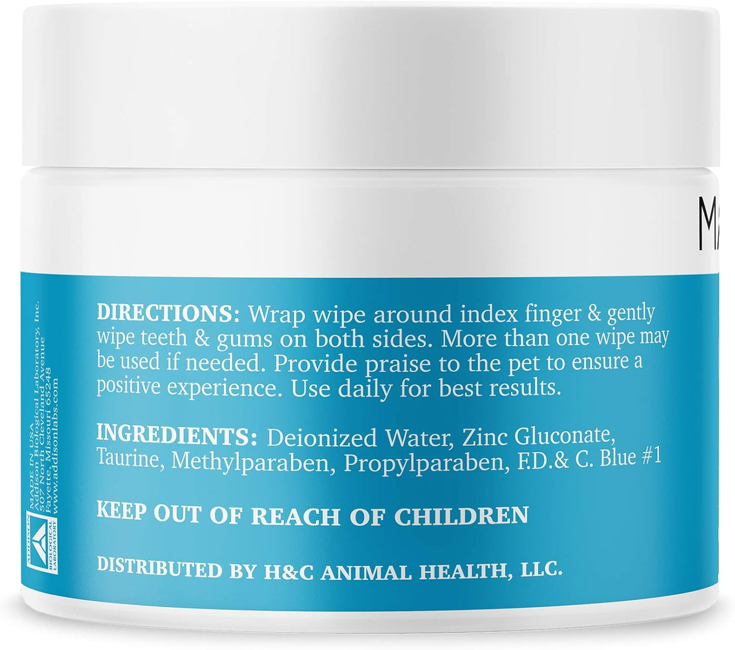 MAXI/GUARD Dental Cleansing Wipes for Dogs, Cats, Horses and Companion Animals (100 Wipes), Light Blue/White