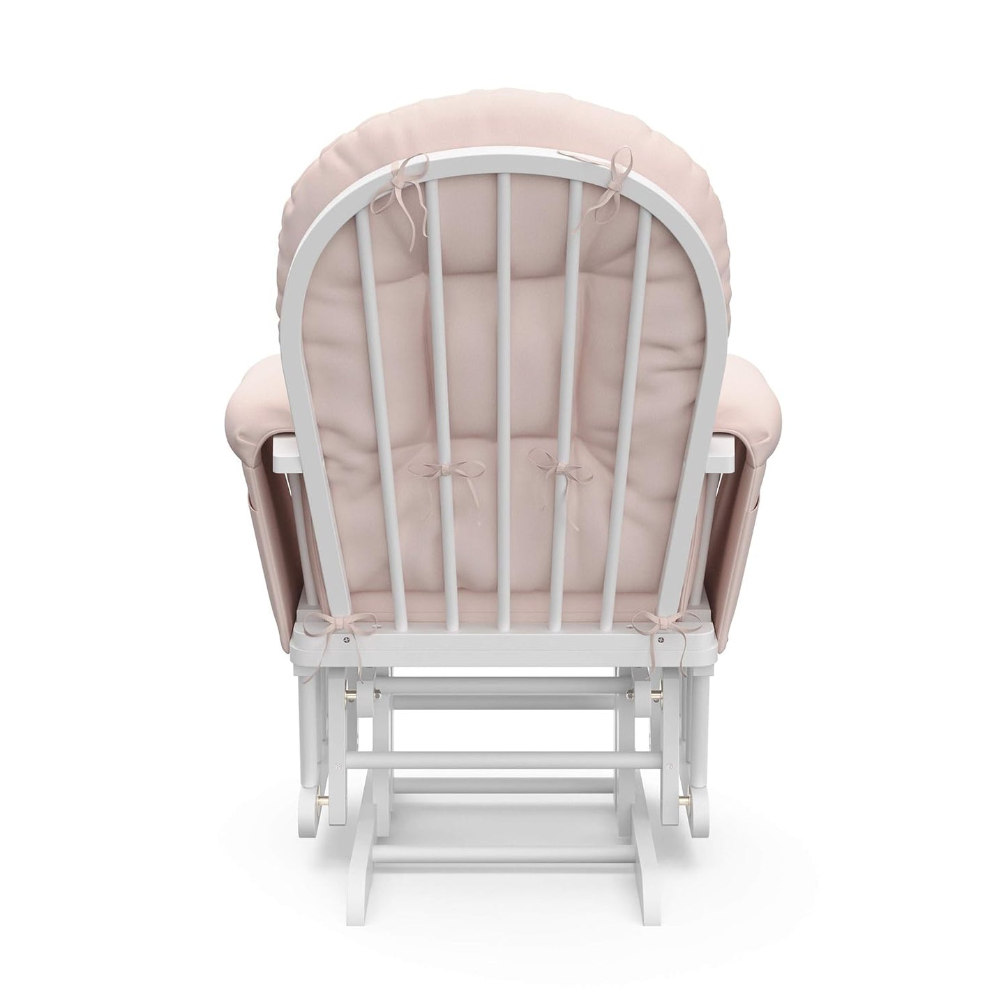 Storkcraft Premium Hoop Glider & Ottoman (White/Pink) — GREENGUARD Gold Certified Nursery Glider, Solid Wood Craftsmanship, Smooth-Gliding Nursery Chair and Ottoman, Award-Winning