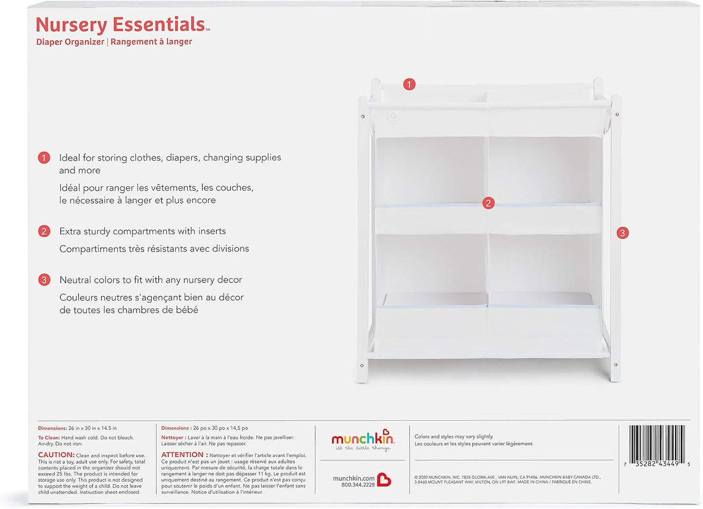 Munchkin® Nursery Essentials™ Diaper Organizer
